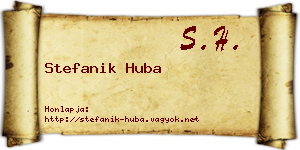 Stefanik Huba névjegykártya